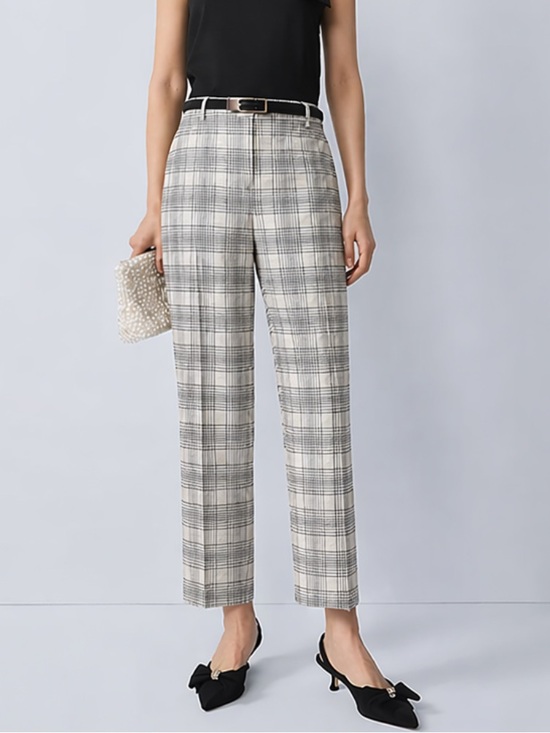 Ann Taylor Pants - NWT Ann Taylor Cotton Crop Windowpane Plaid, 8 Tall/Long